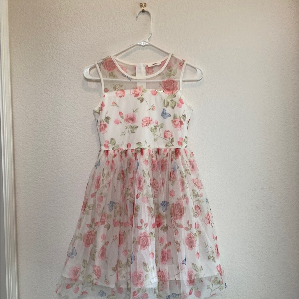 *USED flower print dress kids size 7/8